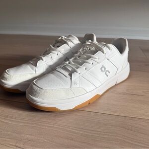 On Running Cream and Tan Sneakers